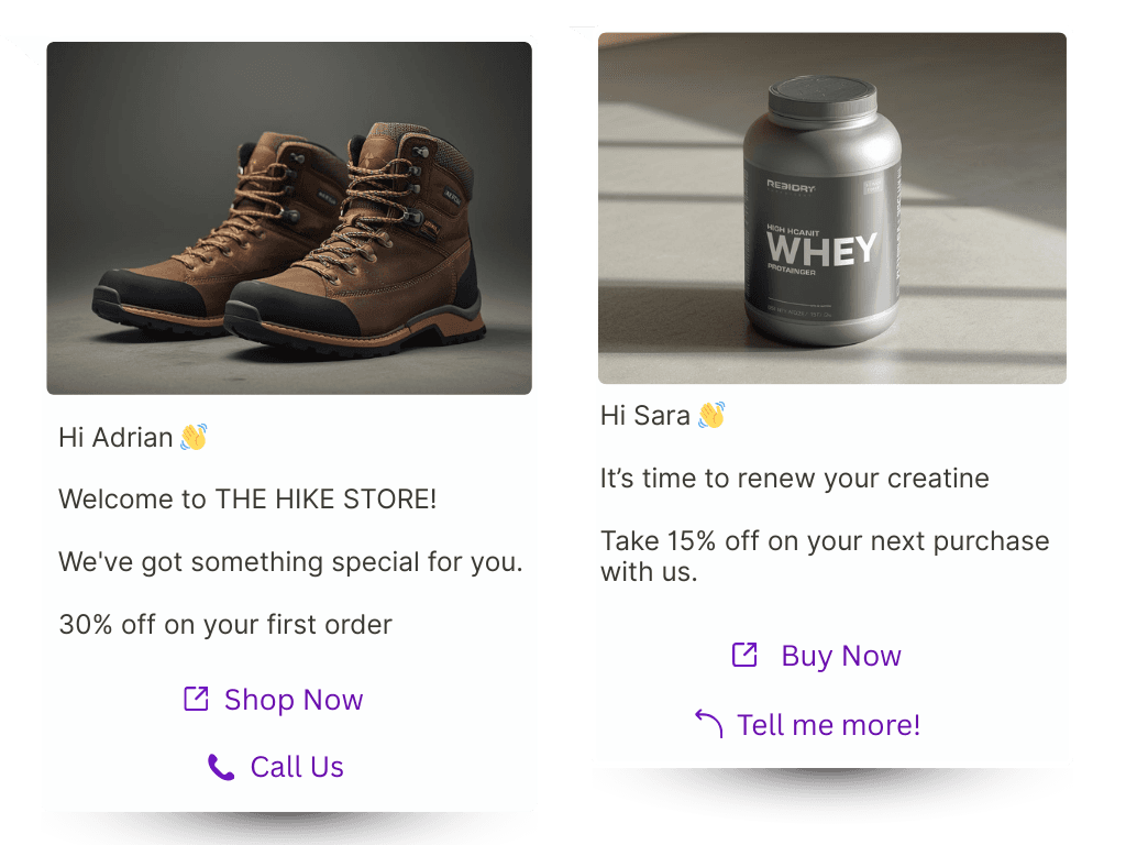 WhatsApp Campaigns feature showing message broadcasting interface